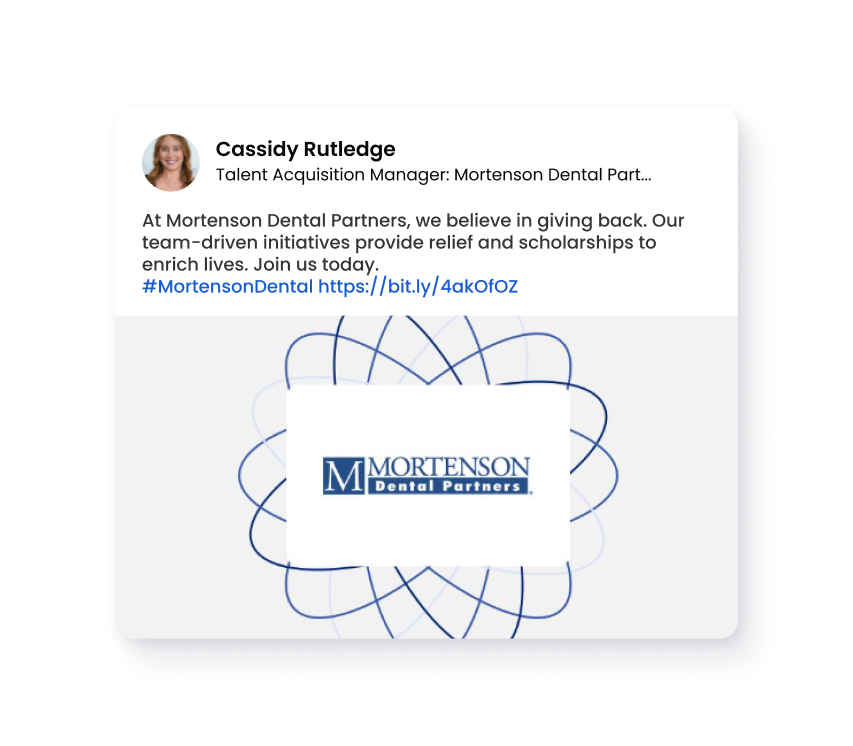 Making a Difference at Mortenson Dental Mortenson Dental Partners logo with abstract network-style graphic background